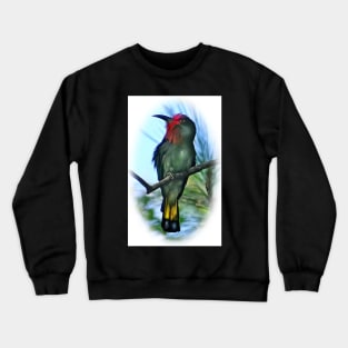 RED BEARDED BEE EATER PORTRAIT Crewneck Sweatshirt